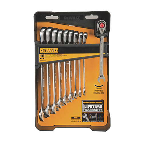 10-Piece Metric Reversible Ratcheting Wrench Set
